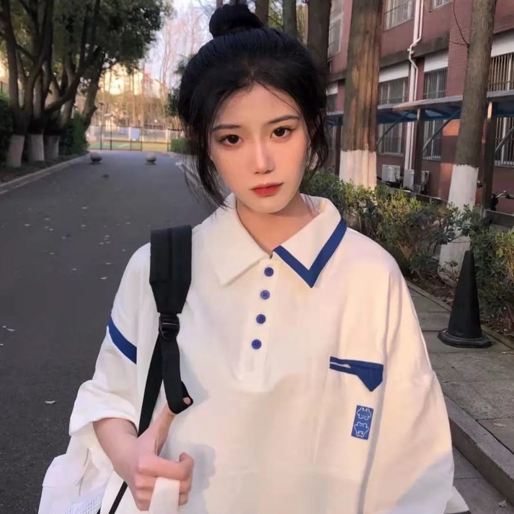 Áo Thun Polo Ngắn Tay Dáng Rộng Thời Trang Mùa Hè Dành Cho Nữ