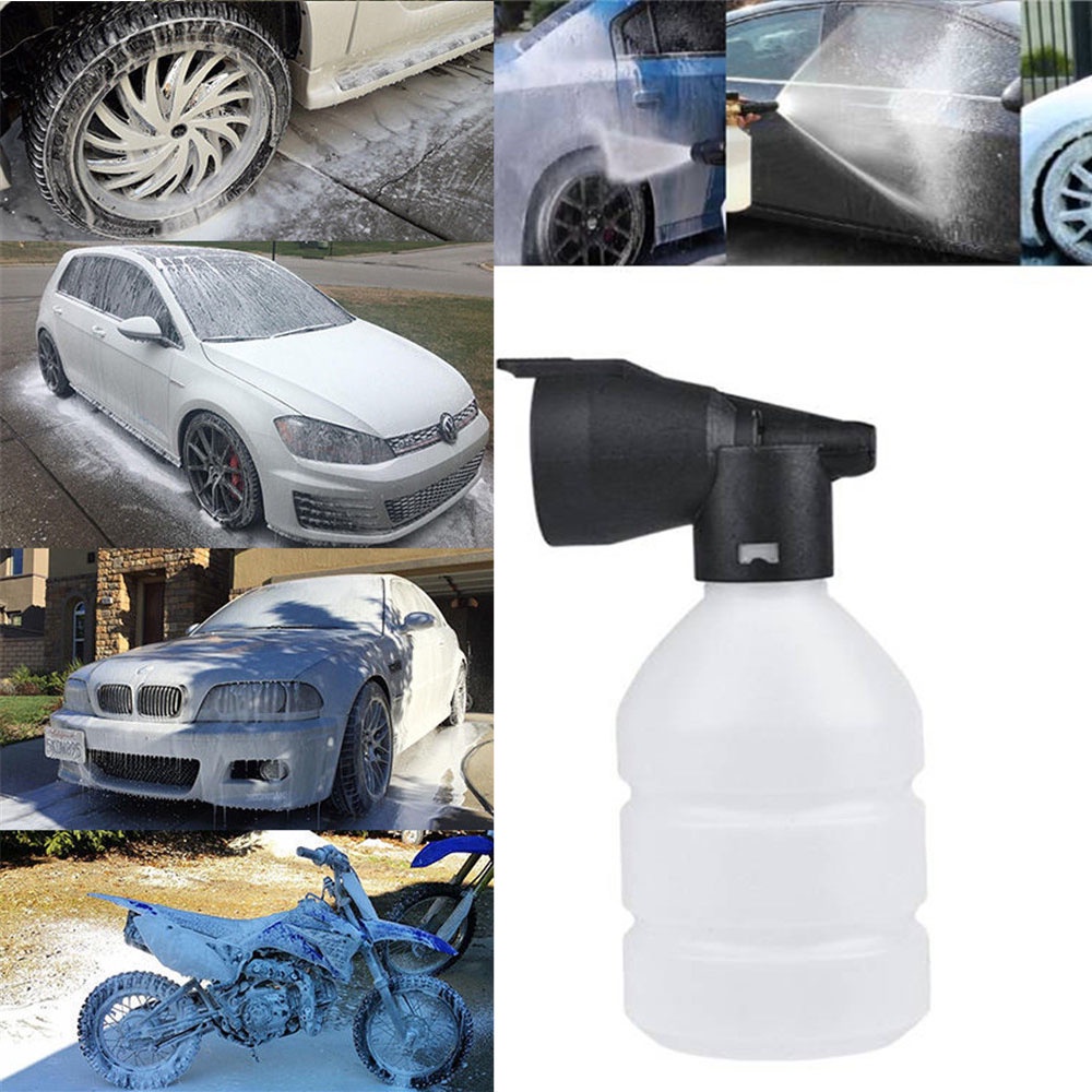 1 bình xịt bọt tuyết rửa xe hơi áp suất cao bằng nhựa màu trắng mini