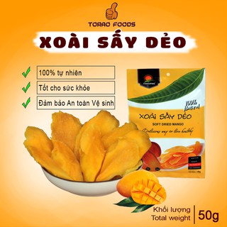 Xoài sấy dẻo 50g - Xoài sấy dẻo ít đường chua chua ngọt ngọt cực hấp dẫn, đảm bảo An toàn Vệ sinh Thực phẩm