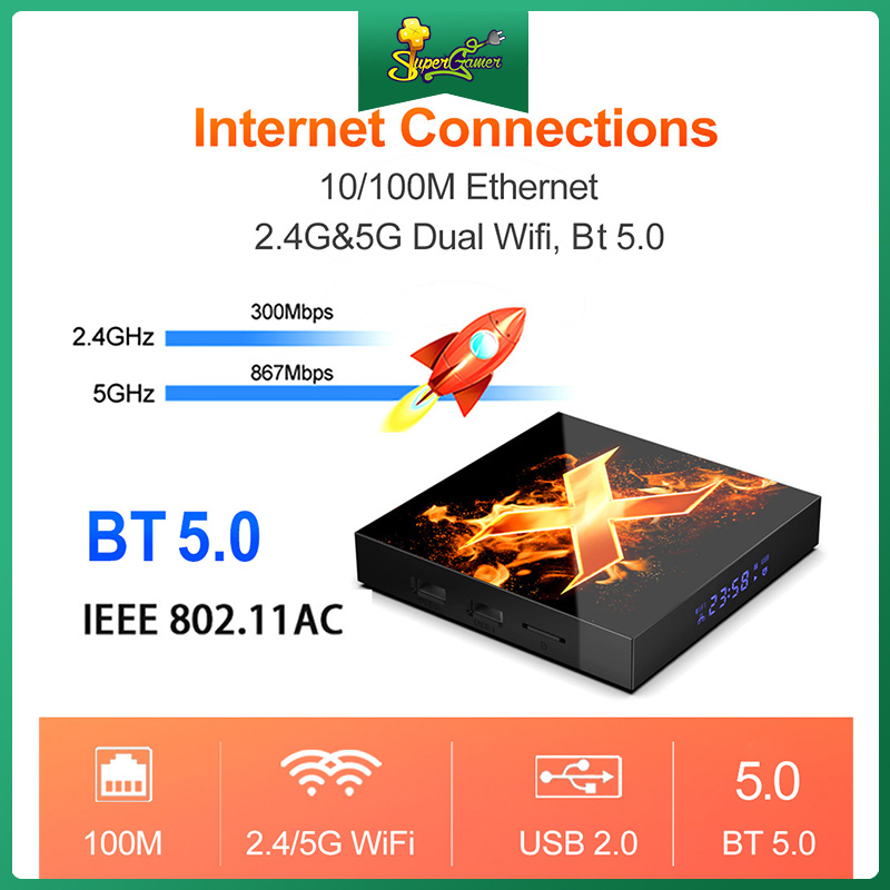 Đầu Tv Box Thông Minh X1 Android 10 4g 64gb 4k 1080p 2.4g & 5g Wifi Bt5.0 Google tiện dụng