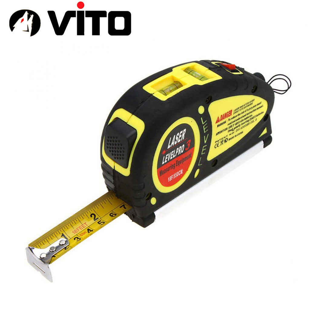 Thước Thủy Livo Laser Đa Năng VITO Cân Mực Laser Có Thước Rút 5.5M Bỏ Túi