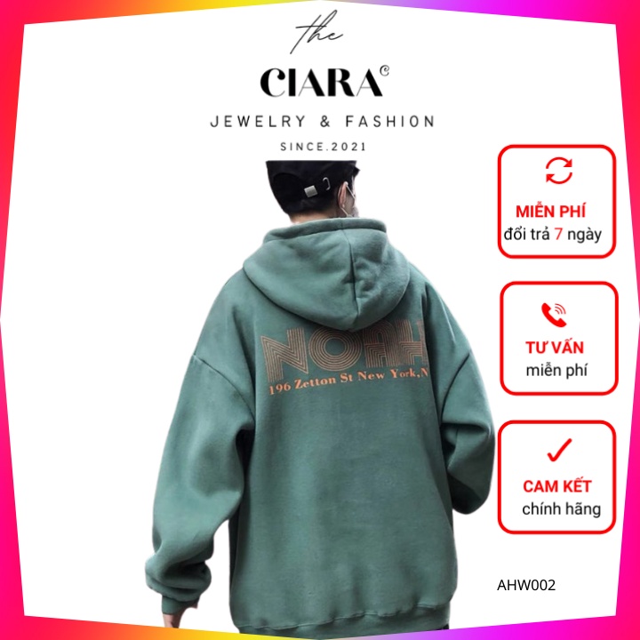 Áo Hoodie Nam Nữ💥𝐐𝐔𝐀̀ 𝐓𝐀̣̆𝐍𝐆 𝐇𝐀̂́𝐏 𝐃𝐀̂̃𝐍💥Áo Hoodie Xanh NOAH Nỉ Bông Cotton Dày Dặn Form Rộng Unisex Ulzzang CIARA