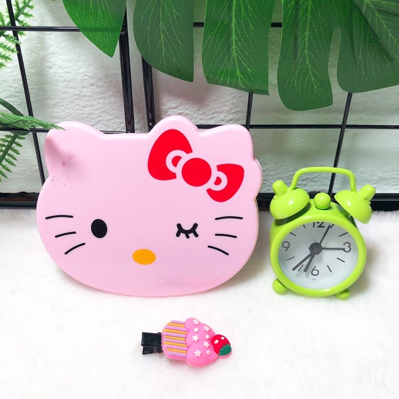 Gương mini kèm lược đầu mèo kitty