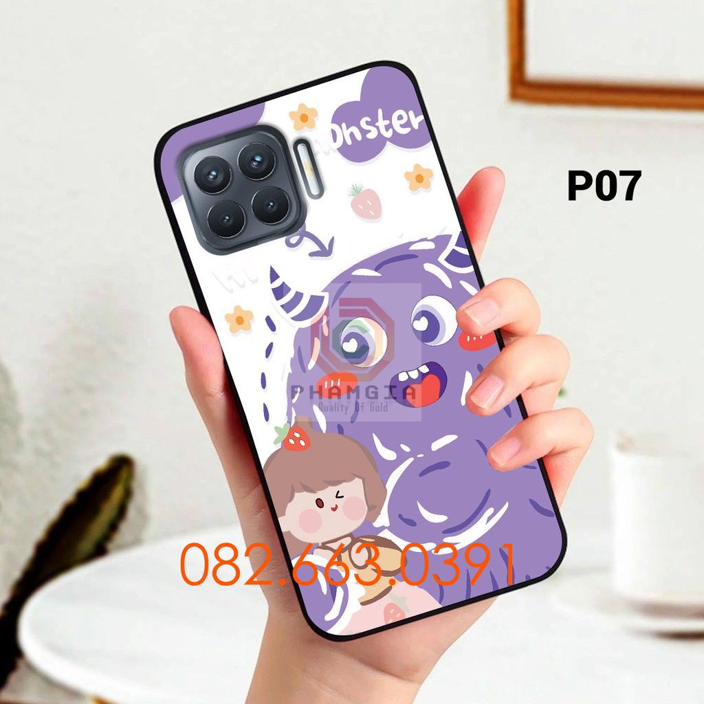 Ốp lưng ép kính Oppo A93 in hình hoạt hình