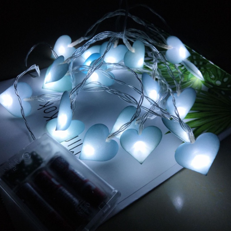 Dây đèn LED trang trí hình trái tim bằng cotton dài 1.5m