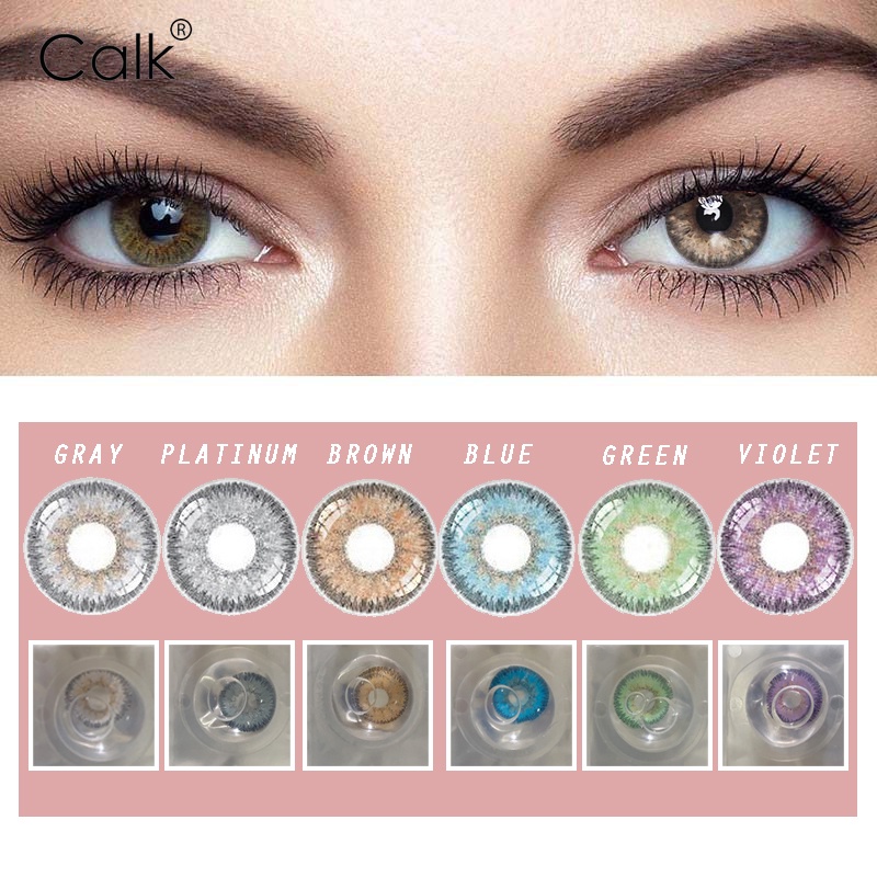 1 cặp kính áp tròng CALK phối màu tự nhiên thoải mái 14.2mm