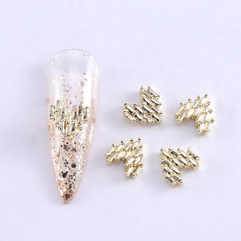 Set 10 Phụ Kiện Trang Trí Móng Nghệ Thuật Hình Trái Tim Cà Vạt Bằng Hợp Kim DIY