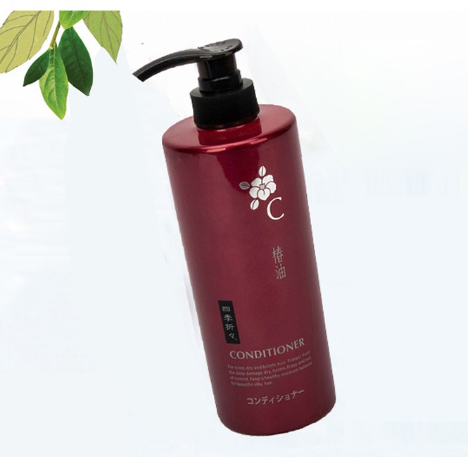 Dầu Xả Kumano Shikioriori Tsubaki Camellia Oil Scalp Care Conditioner Tinh Dầu Hoa Trà Dưỡng Tóc Óng Mượt 600ml