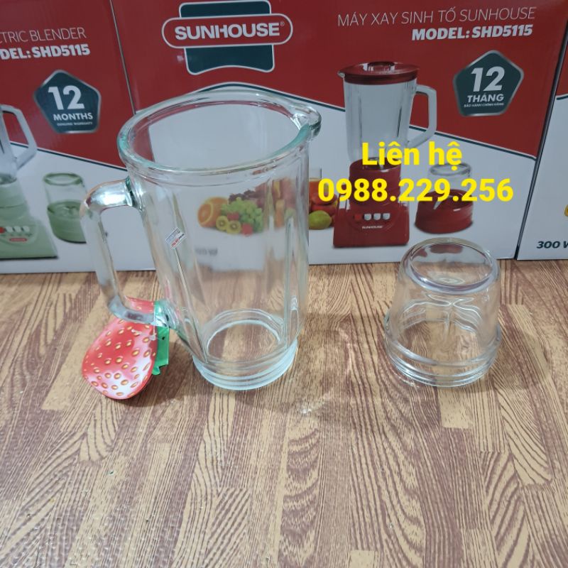 Combo cối thủy tinh lớn và cối thủy tinh nhỏ máy xay sunhouse