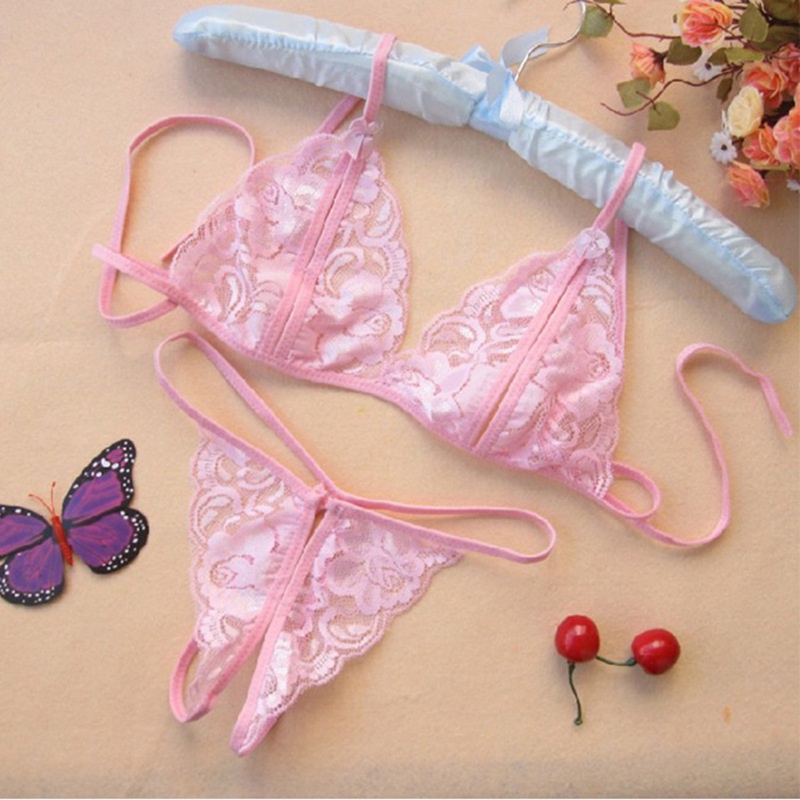 Bộ đồ lót ren lưới gợi cảm giá rẻ Đồ lót ren xẻ khe sexy Áo lót ren không gọng mềm mại thoáng mát Bộ đồ lót giá siêu rẻ