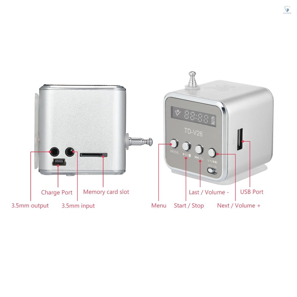 Loa mini có dây cổng 3.5mm hỗ trợ thẻ nhớ TF/USB/DVD/laptop/điện thoại