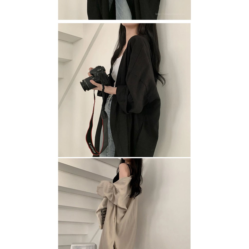 Áo khoác kiểu sơ mi tay dài dáng rộng phong cách Hàn Quốc thời trang dành cho nữ | BigBuy360 - bigbuy360.vn