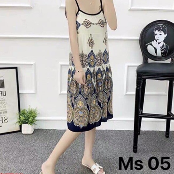 Váy bầu đầm bầu váy lanh bầu 2 dây -14 mẫu chất lanh mát thôi rồiFree size 40~65kg VB89