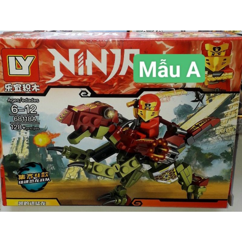 Lắp ráp 1 hộp_LegoNinja Cưỡi Khủng long 68118 có trên 115 chi tiết bằng nhựa ABS
