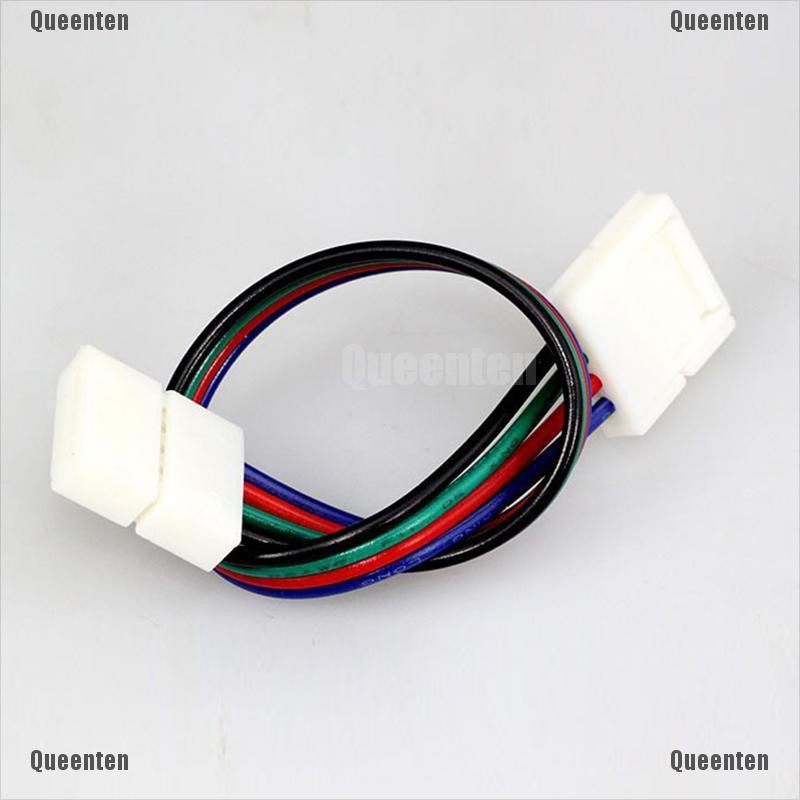 ★Queen★1 PCS 10mm 4 Pin two Connector with Cable For SMD LED 5050 RGB Strip Light