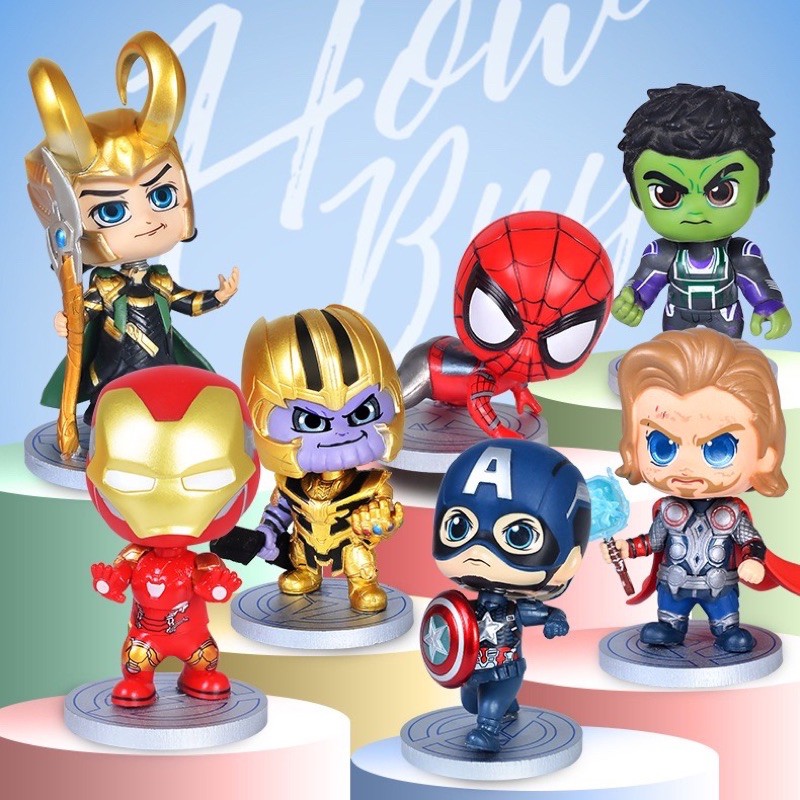 [Trọn bộ 8 con] Mô hình Chibi nhân vật Marvel