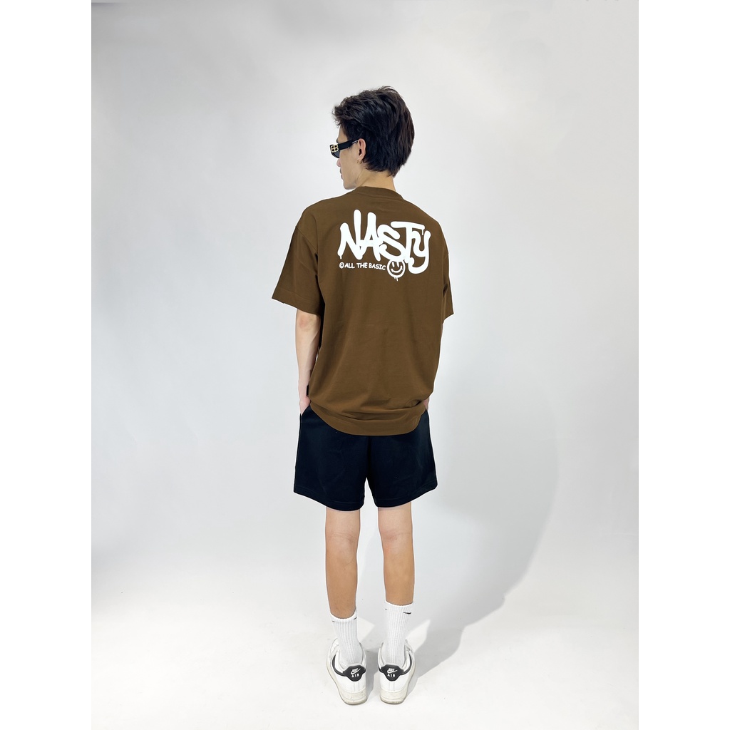 Áo Thun All The Basic - In Nổi - Nasty collection - Nâu - vải 250g