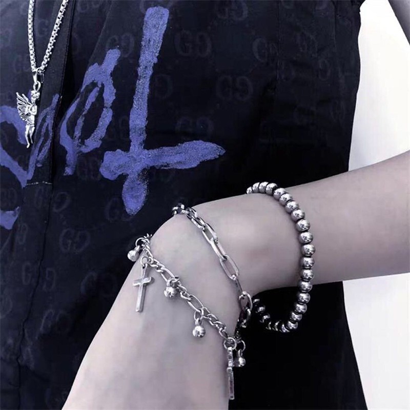 [Mã FAMAYFA giảm 10K đơn 50K] Lắc tay hai lớp chữ thập phong cách Hàn Quốc trẻ trung cho nam nữ | BigBuy360 - bigbuy360.vn