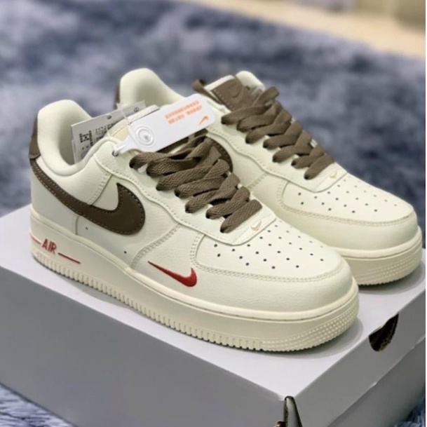 Giày Air Force AF1 Phẩy Nâu, Giày Sneaker 1  Bản Đẹp, Da PU cao cấp Đế cao su non