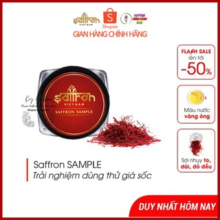 [Hộp Dùng Thử] Saffron (Nhuỵ Hoa Nghệ Tây) SAMPLE 0.1Gr, Tiết Kiệm x Hiệu Quả x Sức Khỏe x Sắc Đẹp