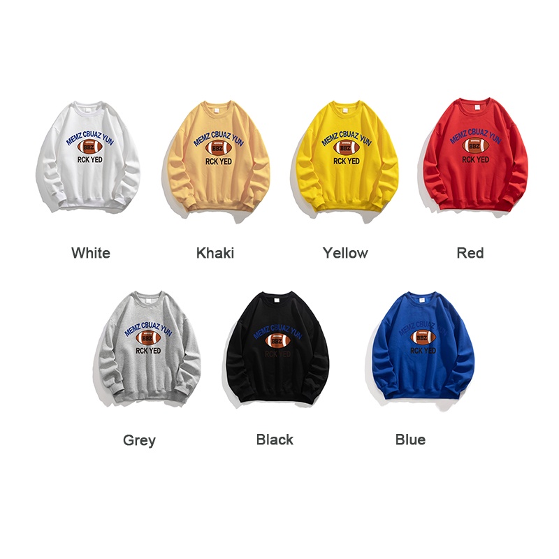 Áo sweater AOKANG tay dài cổ tròn lót nhung dáng rộng thời trang thu đông dành cho nam