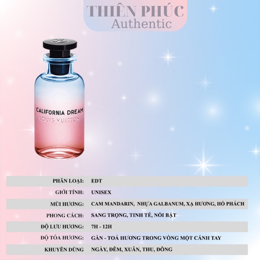 Nước hoa Unisex nam nữ LV California Dream