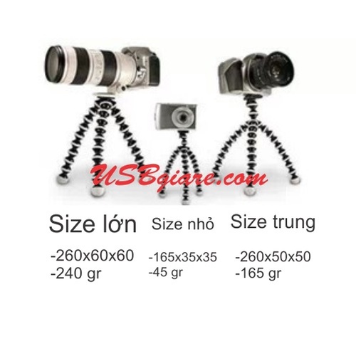 Tripod, giá đỡ 3 chân bạch tuộc đa năng giữ máy ở mọi tư thế dùng cho điện thoại, máy ảnh. Tặng kèm kẹp điện thoại