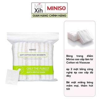 Bông tẩy trang Miniso 180 miếng ép xù thấm hút tốt mềm mịn