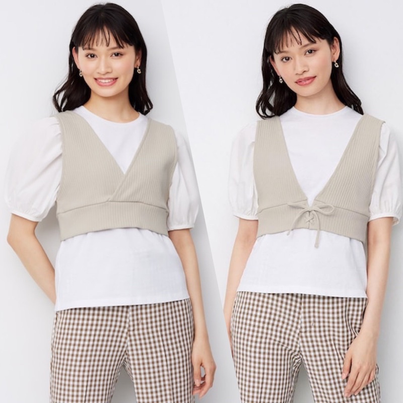 Áo khoác gile thun tăm nữ có thể mặc theo 2 cách trẻ trung, xinh xắn của GU - Nhật