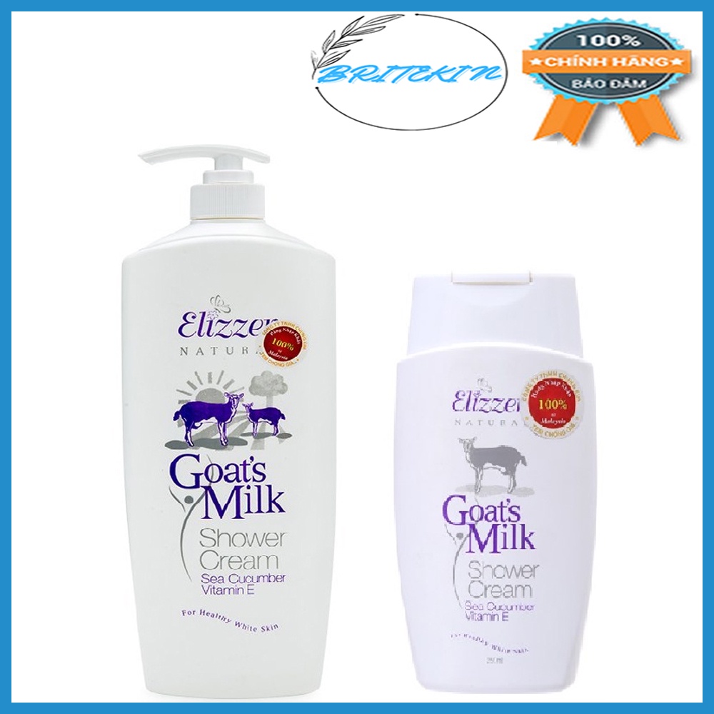 Sữa Tắm Chiết Xuất Sữa Dê Elizzer Goat's Milk (Chai 500ml & Chai 300ml)