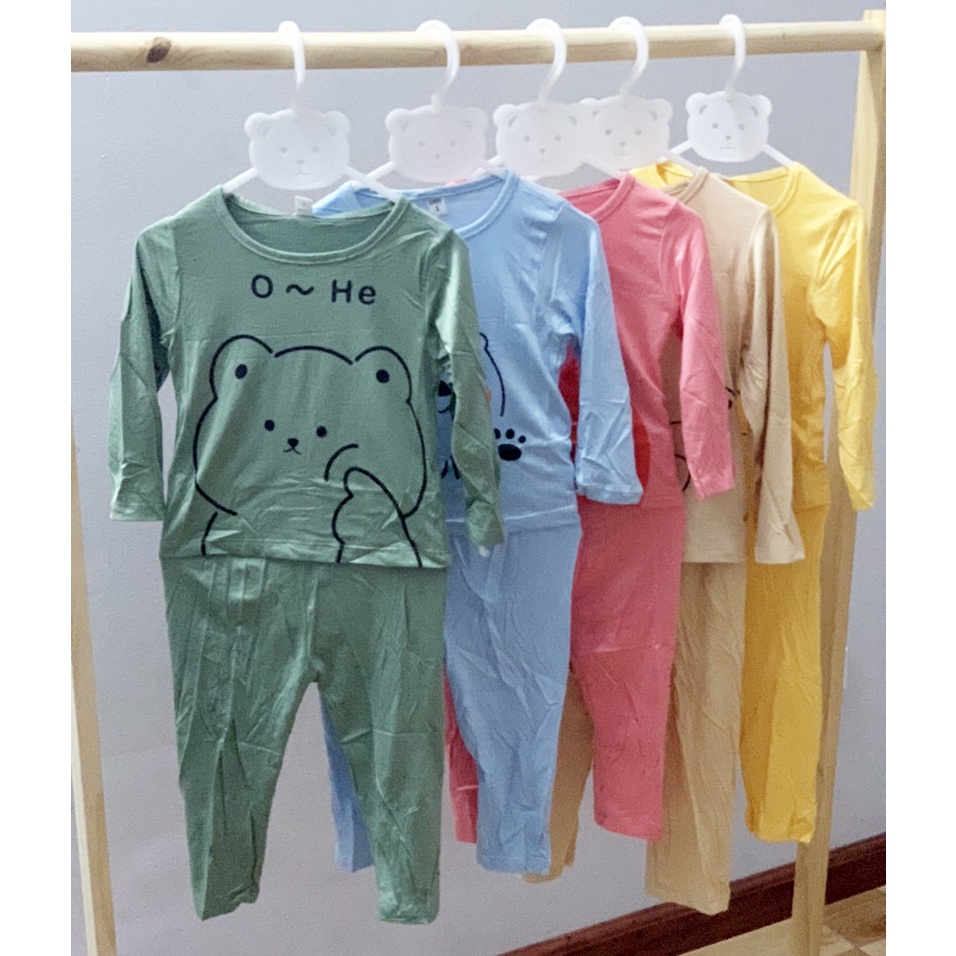 Bộ dài tay thun lạnh minky mon cho bé trai gái mặc thu đông