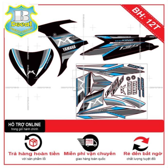 ( Quí khách vui lòng mang ra tiệm cho thợ dán ) Tem EX 2011 MX KING XANH ĐEN [Bi Decal]