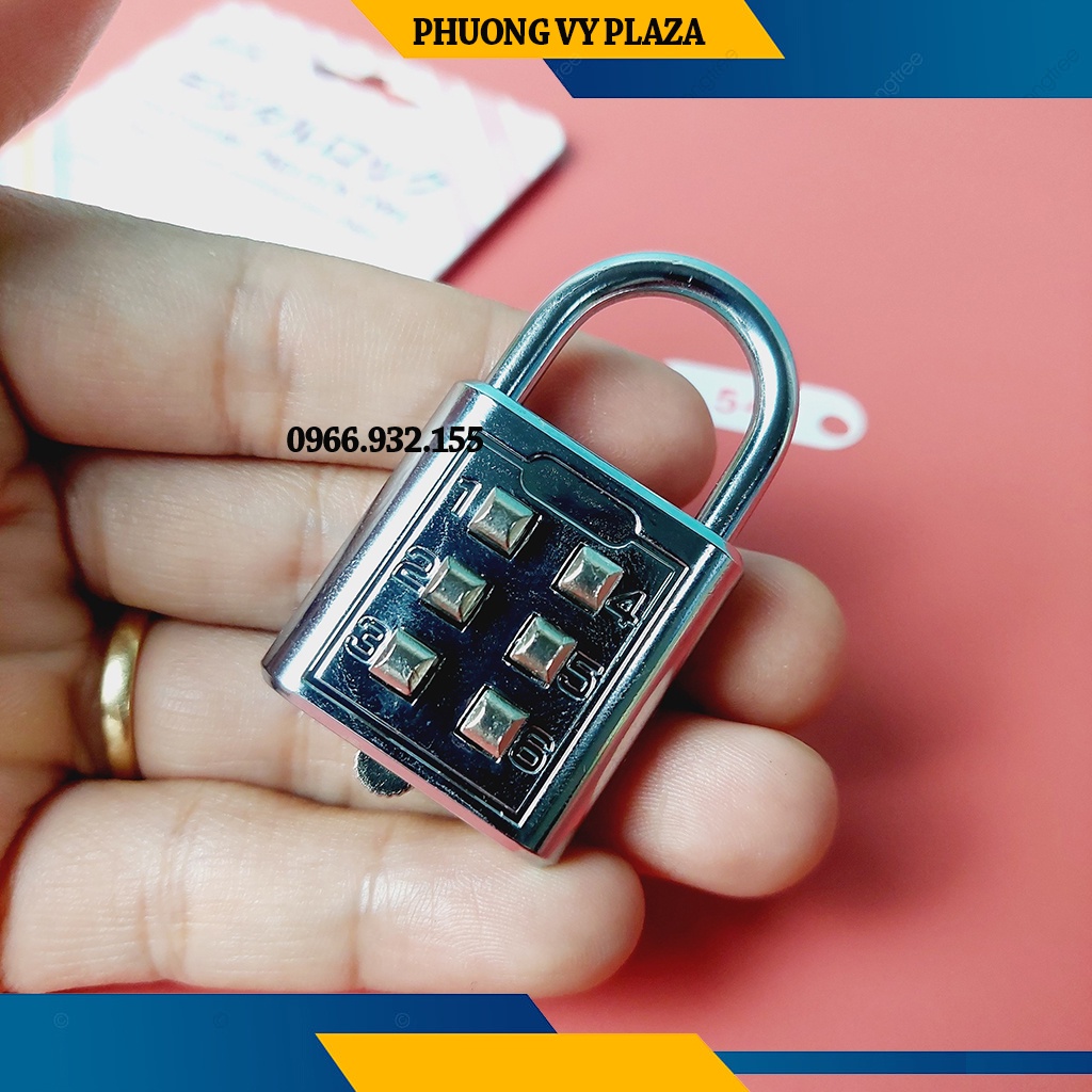 Ổ Khóa Số Bấm 6 Số 40mm Chuyên Khóa Tủ, Vali, Túi Xách, Cao Cấp