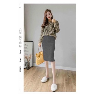 Chân váy len lông thỏ