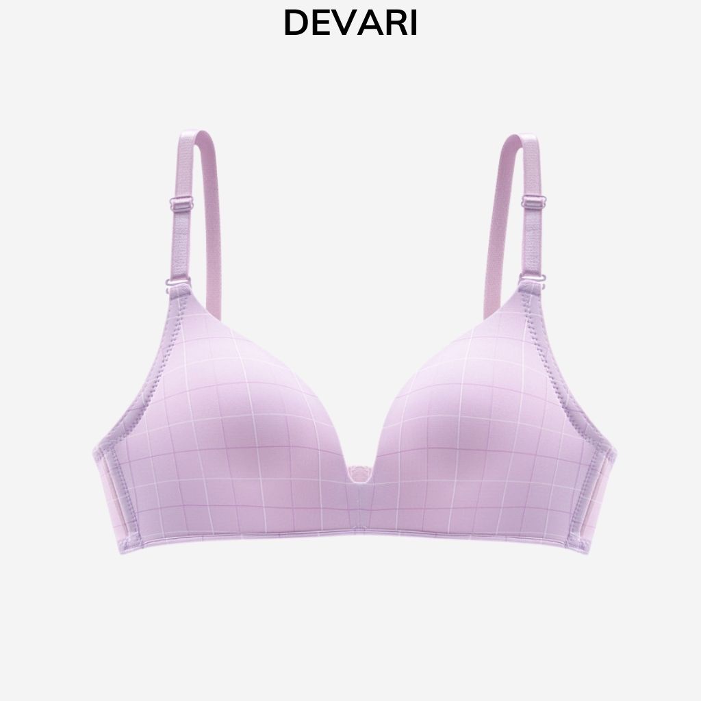 Áo ngực nữ không gọng mút mỏng kẻ caro cực kỳ đẹp và quyến rũ DEVARI A125