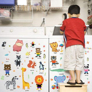 decal dán tường thú tiêng anh mới