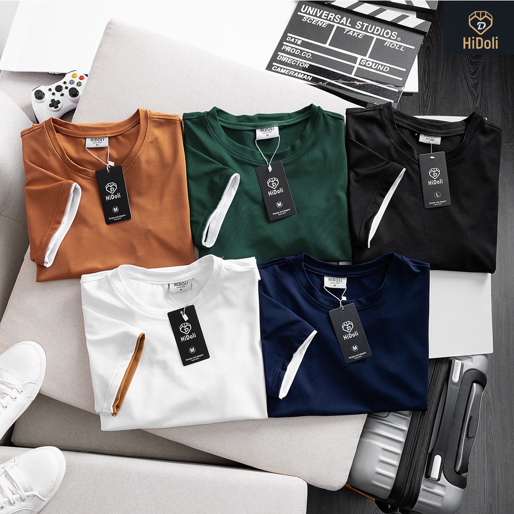 Áo thun nam trơn,áo phông nam ngắn tay vải cotton co dãn thấm hút mồ hôi-DAJITO