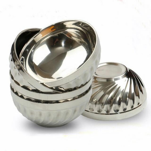 Bộ 5 Chén Inox Xoăn 2 Lớp Cách Nhiệt