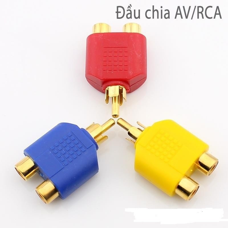 BỘ 3 CÁI JACK CHIA AV GIỐNG HÌNH, ĐẦU CHIA JACK AV 1 RA 2, ĐẦU CHIA AUDIO 1 RA 2 CỔNG HOA SEN