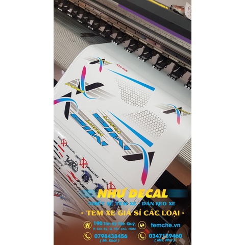 Tem rời MIO V xe trắng/ xanh dương  - 01