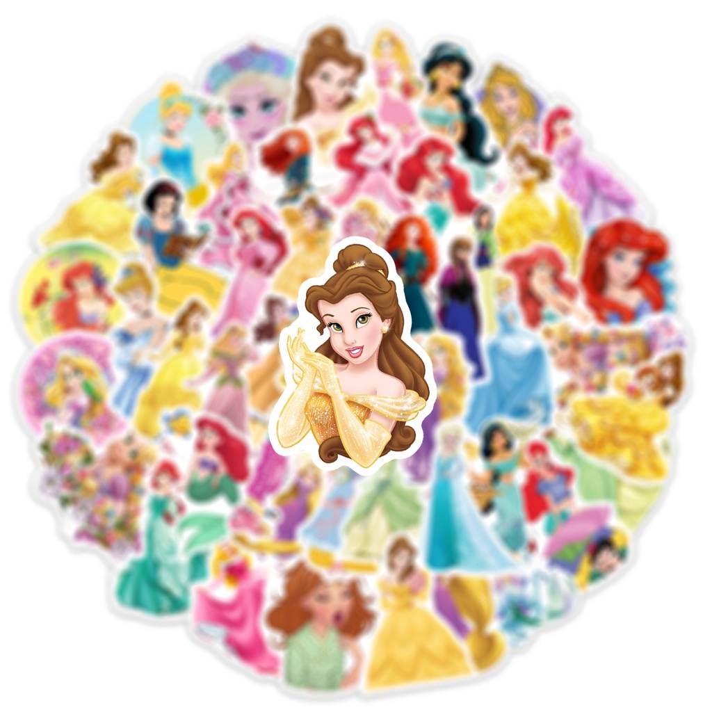 ❉ Hình Dán Công Chúa Disney Series 03 ❉ Bộ 50 Miếng Dán Trang Trí Laptop / Ván Trượt Thời Trang DIY