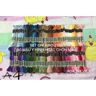 set chỉ thêu cao cấp airo 210k/ 90 tép