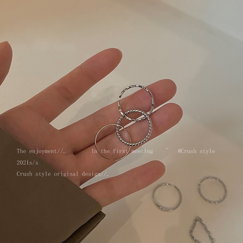 Bộ 5 Nhẫn Bạc Dạng Xoắn Thời Trang Cho Nữ