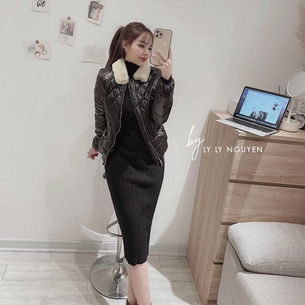 Áo phao nữ Hàn Quốc trám cổ lông Quảng Châu - ELLY Clothings | BigBuy360 - bigbuy360.vn