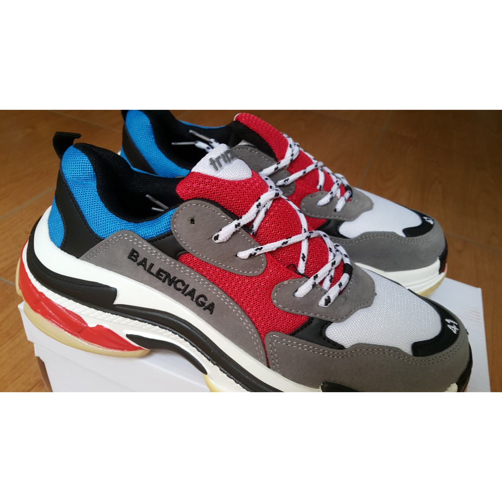 Giày triple S xanh đỏ xám (ảnh thật, fullbox) | BigBuy360 - bigbuy360.vn