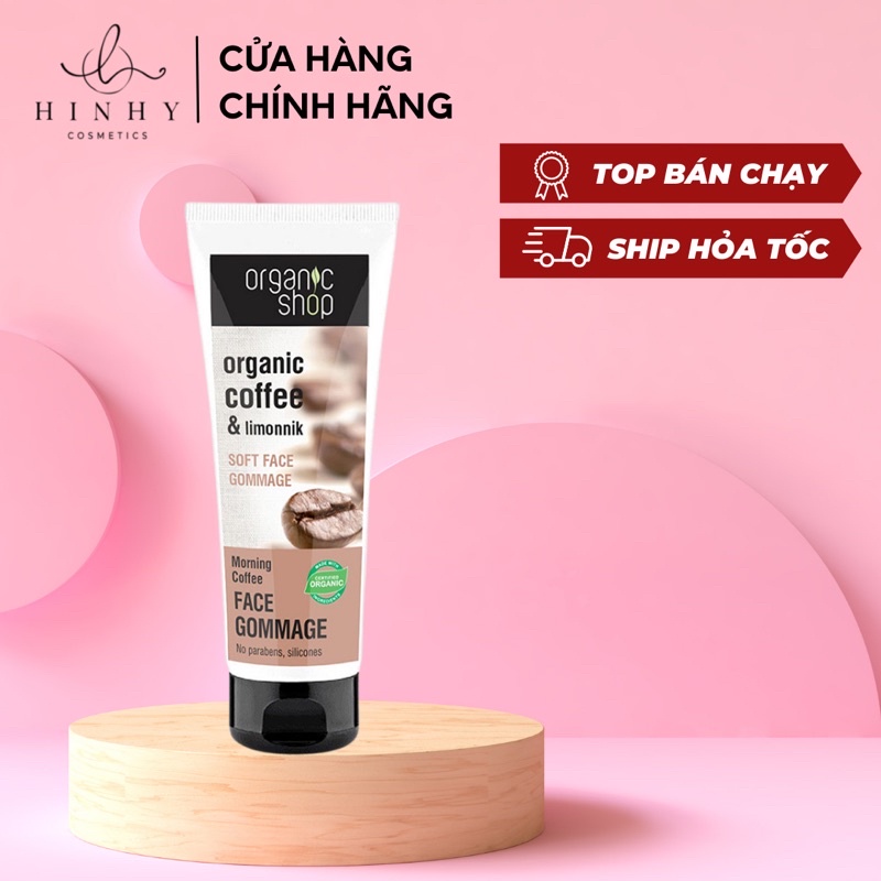 Tẩy Da Chết Vùng Mặt Organic Shop Chiết Xuất Hạt Cà Phê