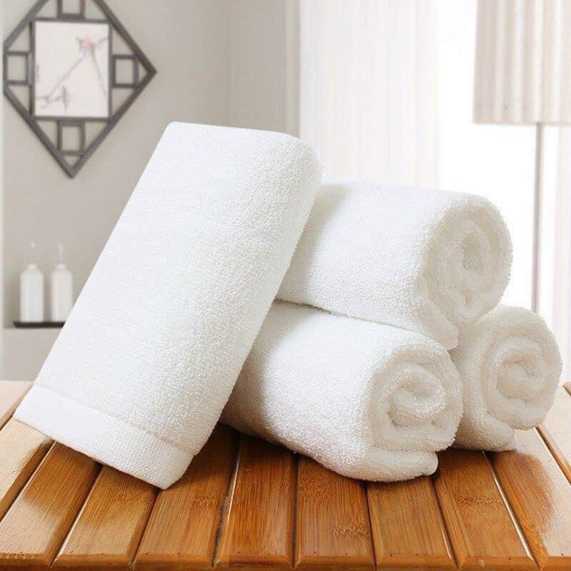 Khăn Tắm Trắng Cotton Dày Đẹp Mềm Siêu Thấm Hút