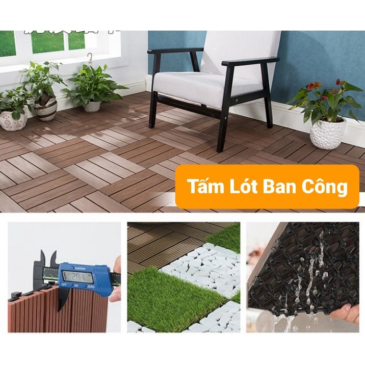 Thảm Nhựa Ghép Lót Sàn Ban Công,Sân Vườn Kích Thước 30cm x 30cm