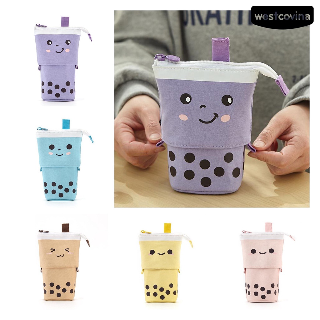 Mới Bóp Viết Vải Bố Hình Ly Trà Sữa