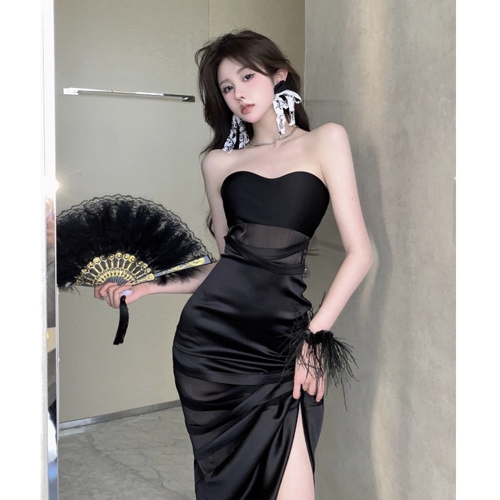 Đầm Đuôi Cá Cổ Yếm Không Tay Phong Cách Pháp Thời Trang Mùa Hè Cao Cấp